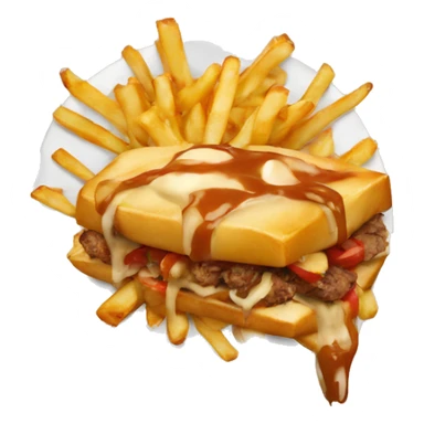 Poutine eating a kebab sticker