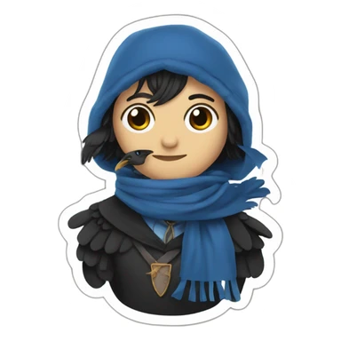 Ravenclaw raven with scarf hogwarts sticker