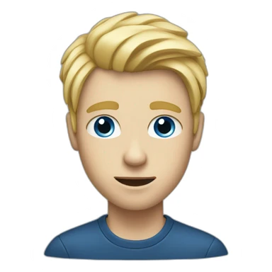 Male Student fearing blond hair blue eyes sticker