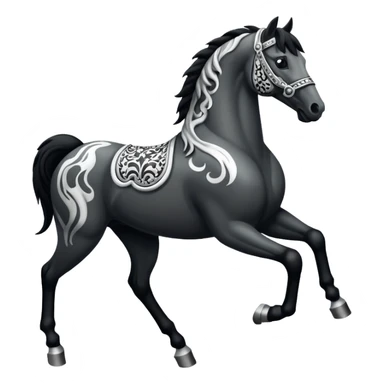 Black and white horse sticker