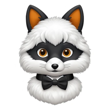 black fox wearing bow ties sticker
