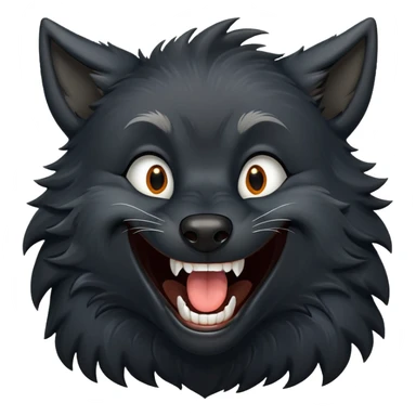 black wolf laughing sticker
