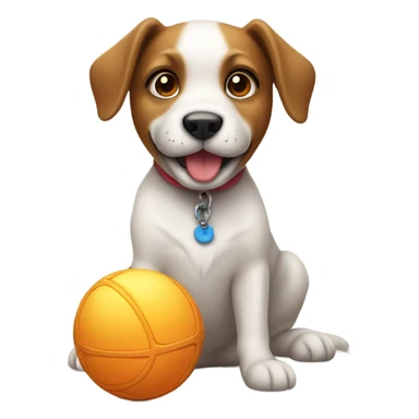 Dog whit toy sticker