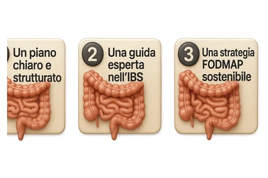 emoji stile iphone di 3 targhette numerate con intestino realistico davanti ad ogni targhetta, le targhette sono:
"1 – Un piano chiaro e strutturato
2 – Una guida esperta nell’IBS
3 – Una strategia FODMAP sostenibile"
, iperrealistico 4k sticker