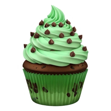 Mint chocolate chip cupcake sticker