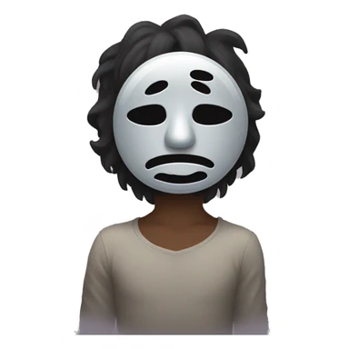 Sad holding happy mask sticker