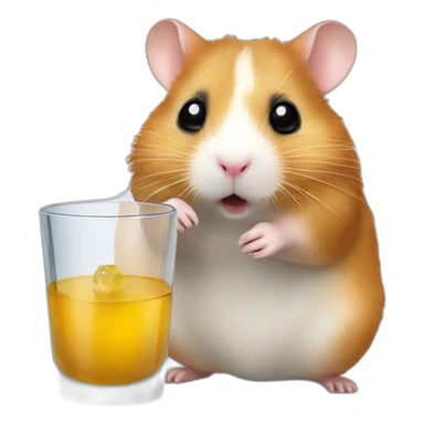 Hamster avec un verre dans la main sticker