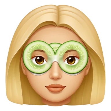 Girl with skincare mask and cucumbers on eyes sticker