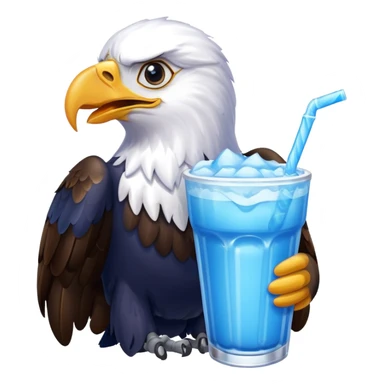 eagle drinking slushy sticker