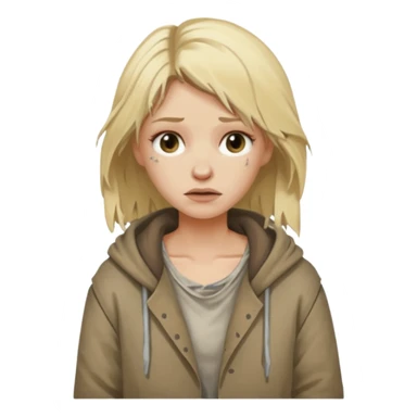 a homeless blonde woman sticker