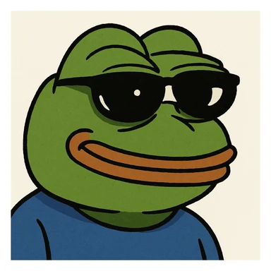 Pepe the Frog with sunglasses, meme style sticker