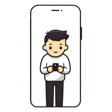 person thinking with iPhone sticker