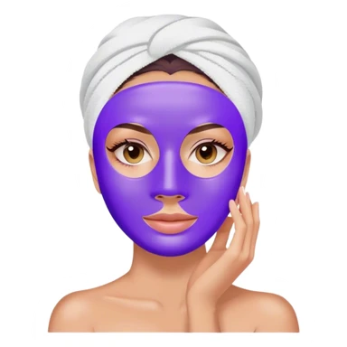 Lady with purple face mask spa beauty full face relaxing sticker