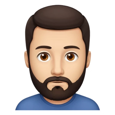 man, short hair, brown eyes, full beard, interested in what he sees sticker