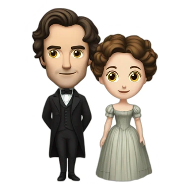 mr darcy and elisabeth benett sticker