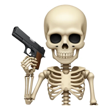 skeleton holding a Glock  sticker