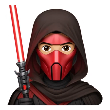 Darth Revan with his mask on holding red lightsaber mainly face shot not as much body sticker