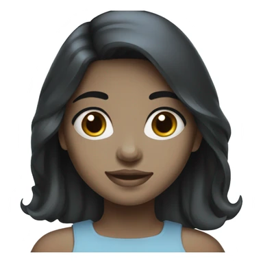 black haired girl with blue eyes white skintone  sticker