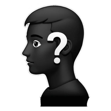 silhouette of a man with a question mark sticker