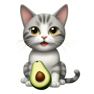 Cat eating avocado sticker