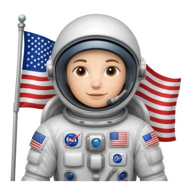 astronaut us flag sticker