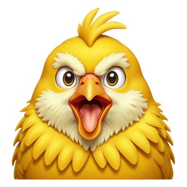 shouting yellow chicken sticker