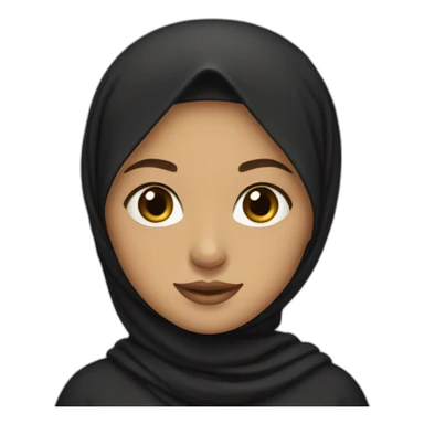 A hijabi girl with mat skin, black sweat and black skirt sticker