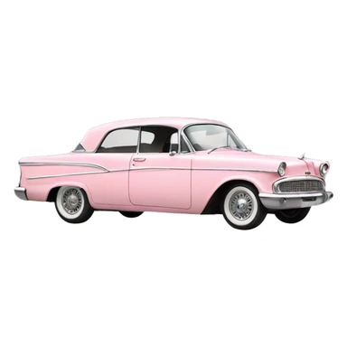 pastel pink vintage car sticker