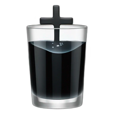 Black drink water with a cross sticker