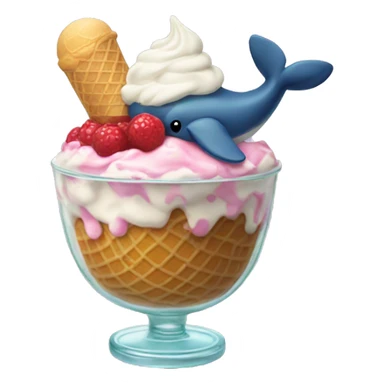 ice cream sundae with a whale on top sticker