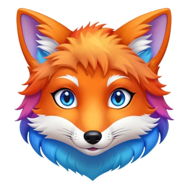Feminine rainbow fox sticker