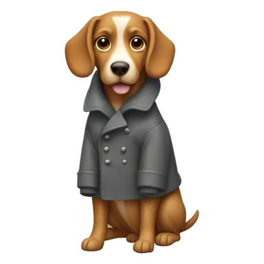 A dog wearing coat sticker
