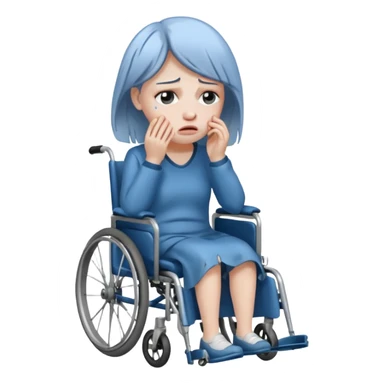 Sad crying lady in a wheelchair  sticker