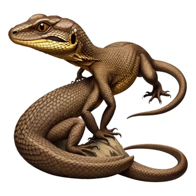 Cinematic Noble brown monitor Lizard Portrait Emoji, Poised and regal, with a robust, scaled body exhibiting striking, mottled patterns and piercing, alert eyes, Simplified yet sharp and sophisticated features, highly detailed, glowing with a soft, earthy glow, high shine, intelligent and formidable, stylized with an air of ancient wilderness, focused and commanding, soft glowing outline, capturing the essence of a watchful and confident reptilian guardian that appears ready to stride out of the screen with effortless authority! sticker