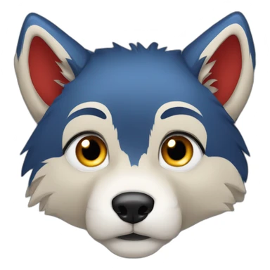 Loup doré et bleu yeux rouges  sticker