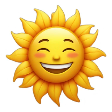 sun smiling with a rose on his head sticker