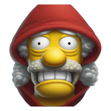 a close up of homer simpson wearing a red cloth, michael whelan and karol bak, by Andrew Ferez, pascal blanche, graphic artist magali villeneuve, mark simonetti sticker