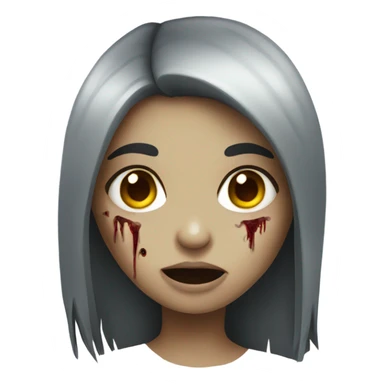 girl zombie with dark hair sticker