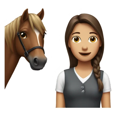 horse with brunette girl sticker