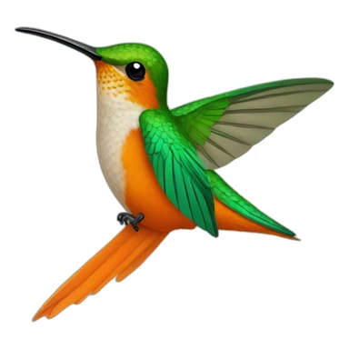 Orange coloured hummingbird sticker
