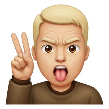 Double middle finger tongue sticking out sticker