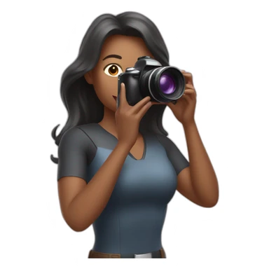 A superwomen taking pictures with camera sticker