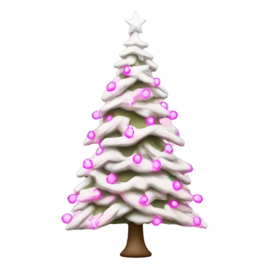 White Christmas tree with pink lights sticker