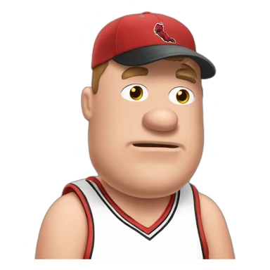 peter griffin  wearing chikago bulls jersey sticker
