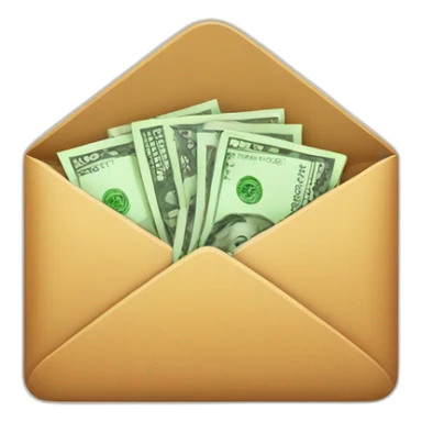 mail app icon with dollar notes sticker