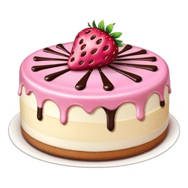 Pink Strawberry Cheesecake With Chocolate Syrup  sticker