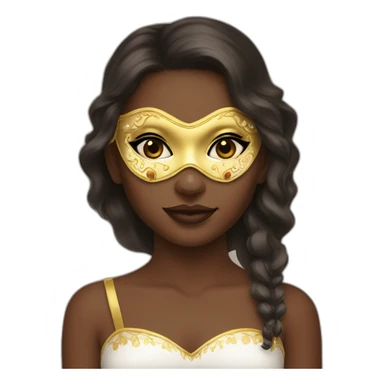 girl mardi gras mask neutral skin sticker