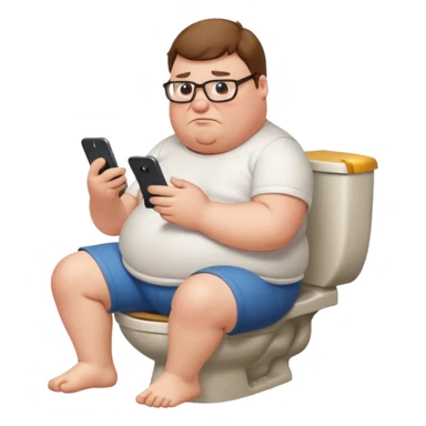 can you do  Peter Griffin sitting on the toilet playing on his phone sticker
