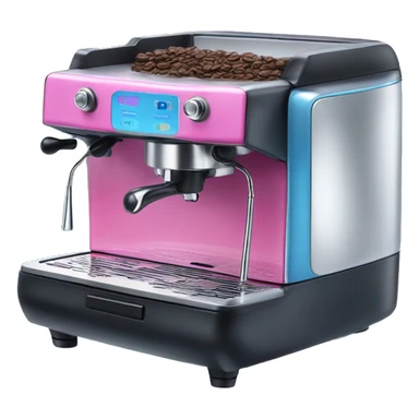Pink and blue gradient hue espresso machine sticker