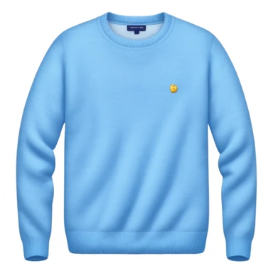 sky-blue sweater with light fabric folds and soft shading, casual style, Knitten. sticker